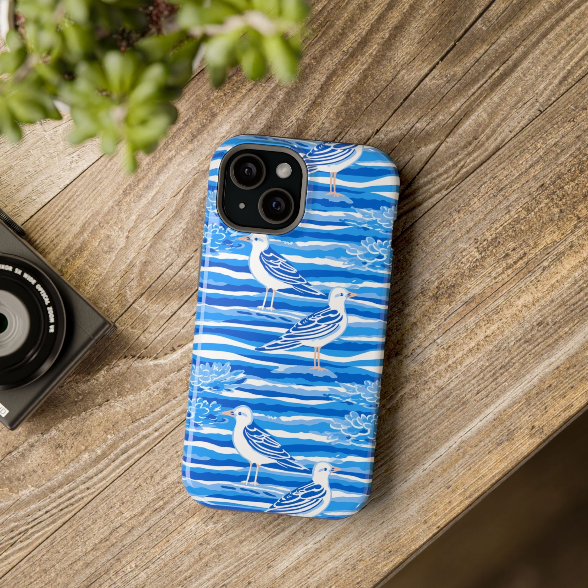 Mavi Deniz ve Martı Desenli Telefon Kılıfı K034