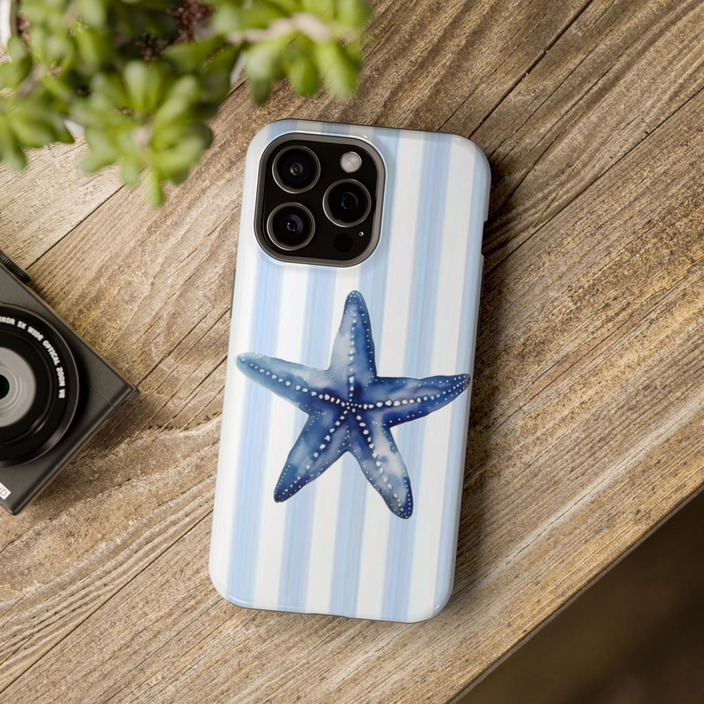 Mavi Yıldız Desenli Deniz Temalı Telefon Kılıfı K007