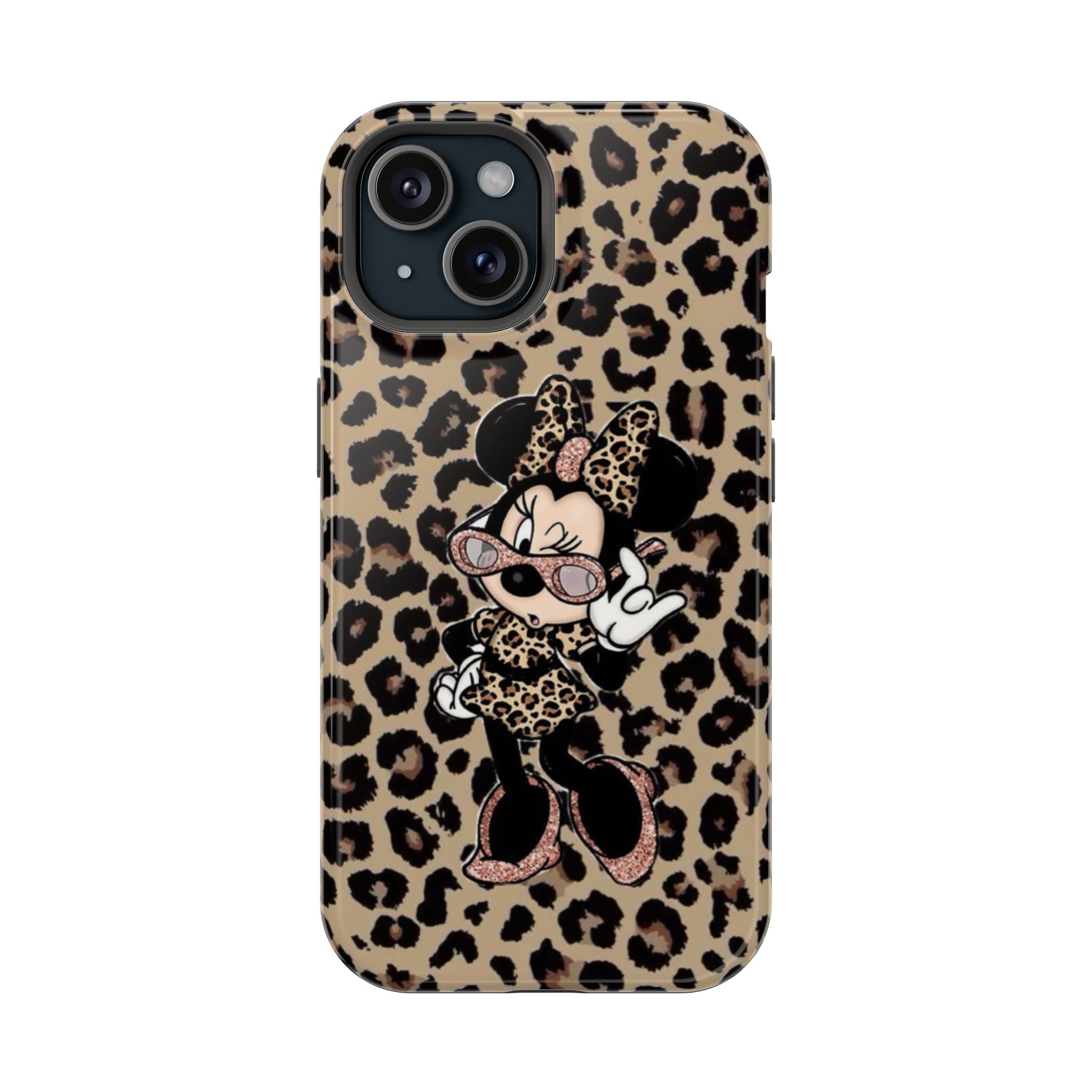 Leopar Desenli Minnie Figürlü Telefon Kılıfı K198