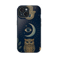Gece Temalı Baykuş ve Ay Deseni Telefon Kılıfı K151