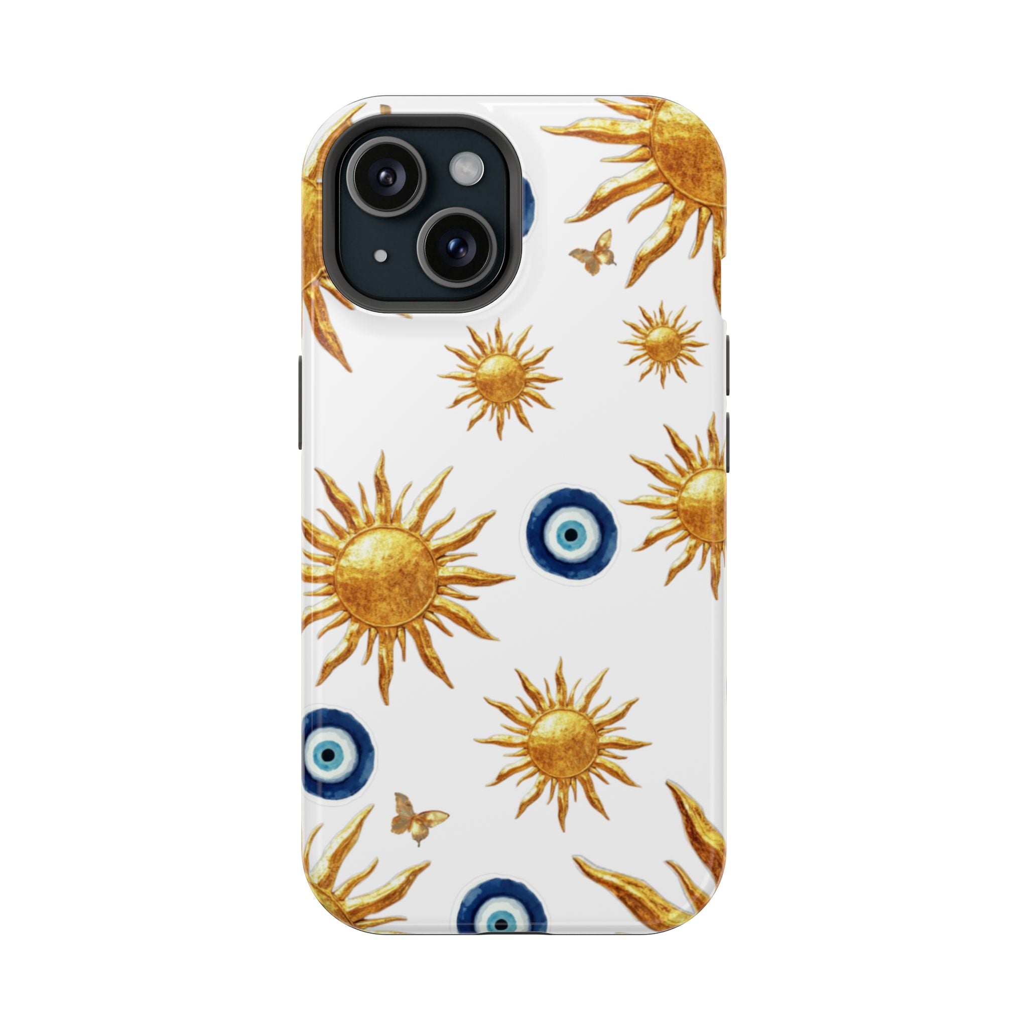 Altın Güneş ve Nazar Boncuğu Telefon Kılıfı K075