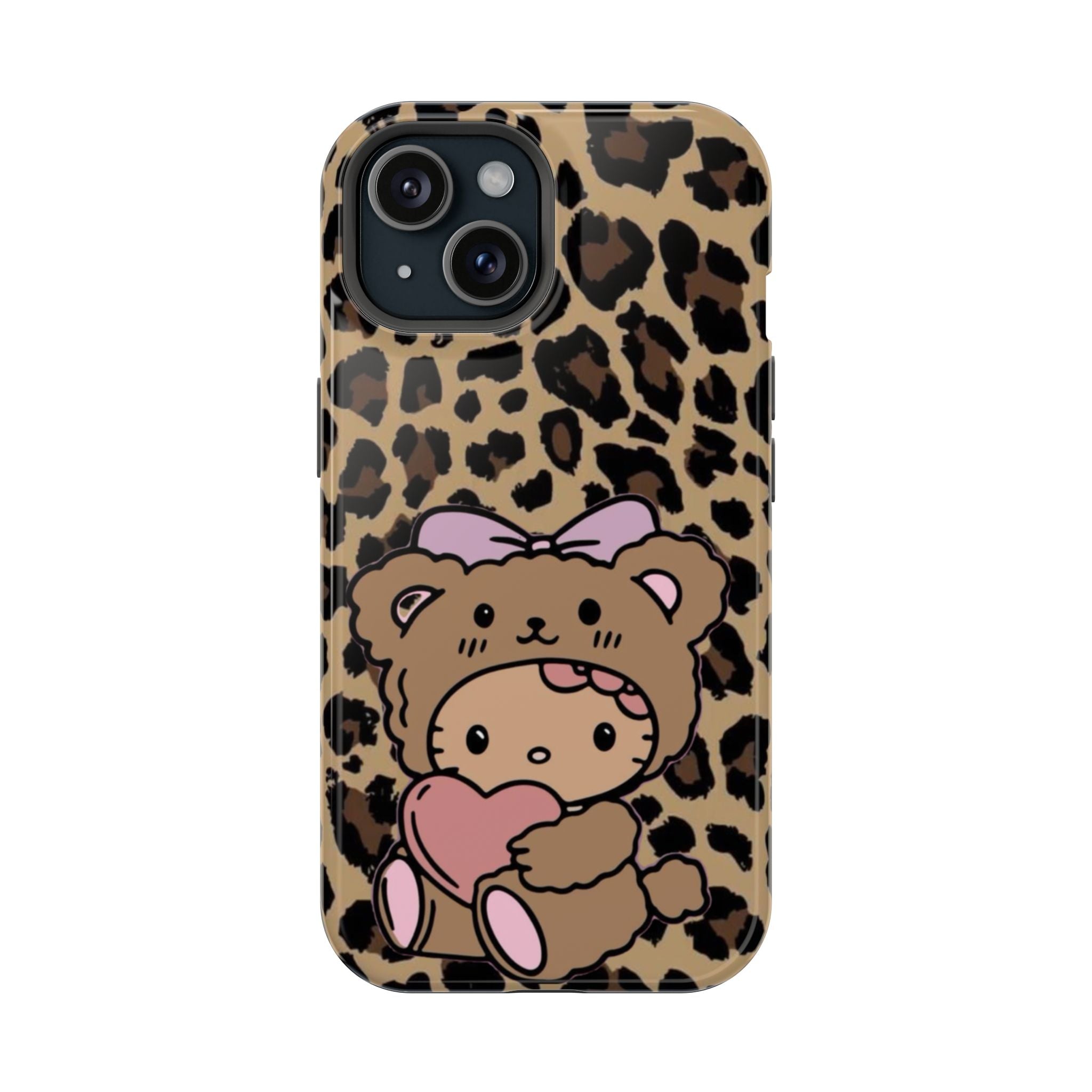 Leopar Desenli Ayıcık Temalı Telefon Kılıfı K248
