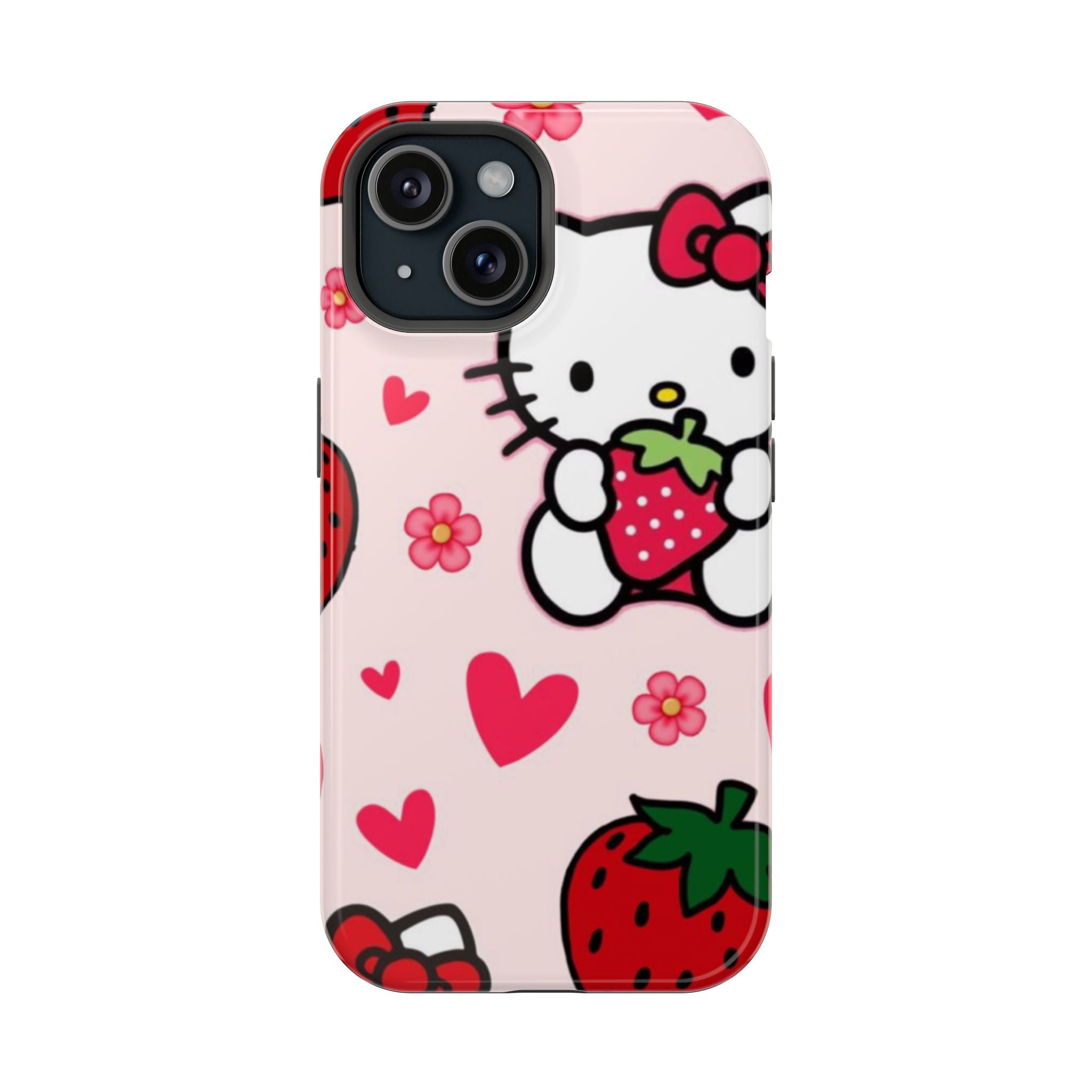 Hello Kitty Çilek Kalp Desenli Telefon Kılıfı K190