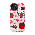 Hello Kitty Çilek Kalp Çiçek Pembe Telefon Kılıfı K055