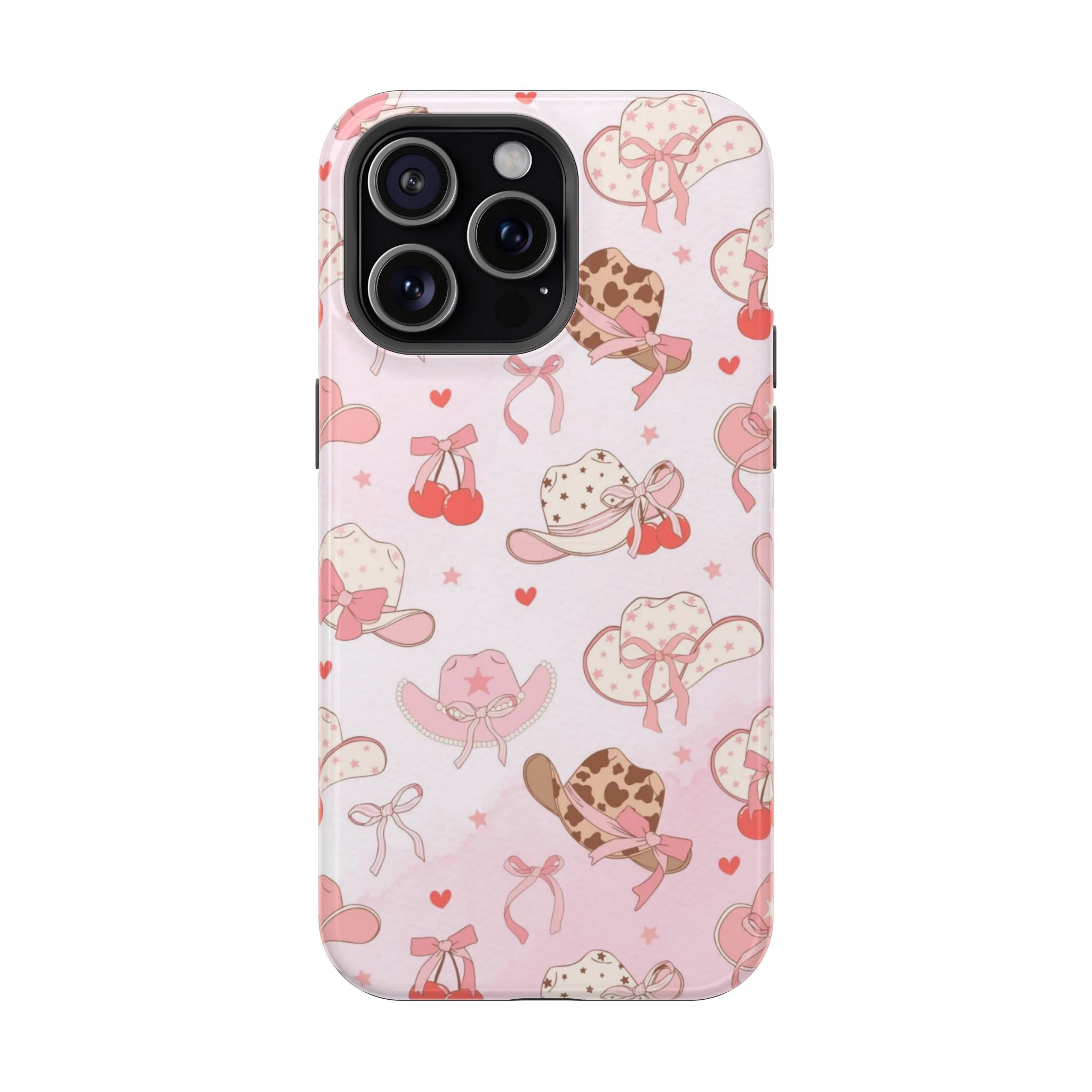 Pembe Şapka ve Kiraz Desenli Telefon Kılıfı K010