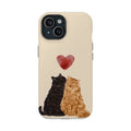 Sevgi Dolu Siyah ve Turuncu Kedi Telefon Kılıfı K053