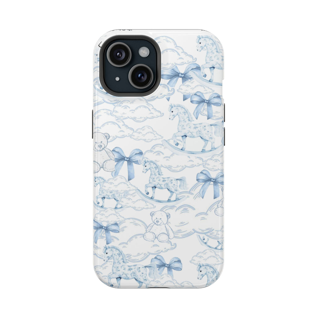 Mavi Bulutlu At ve Ayıcık Deseni Telefon Kılıfı K038