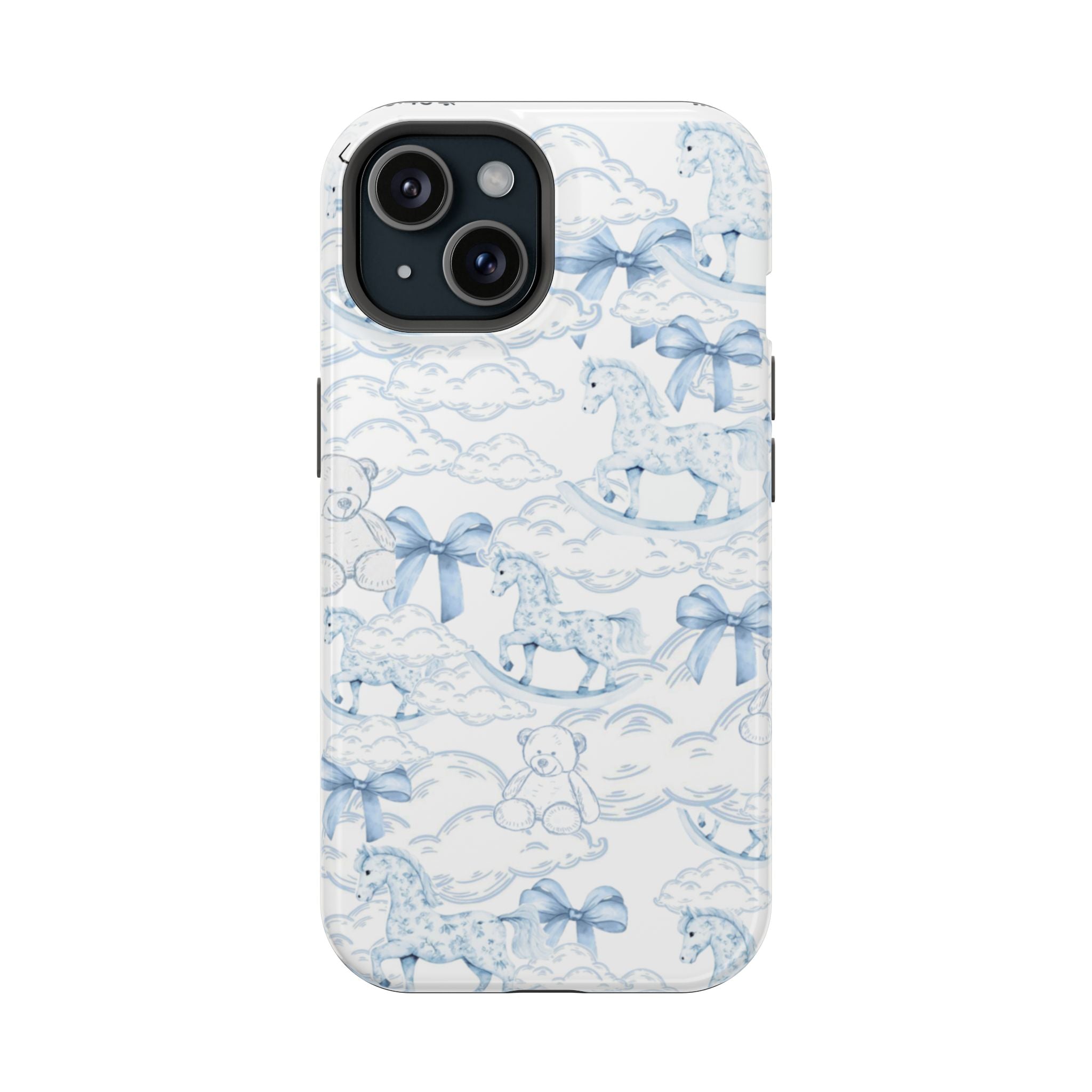 Mavi Bulutlu At ve Ayıcık Deseni Telefon Kılıfı K038