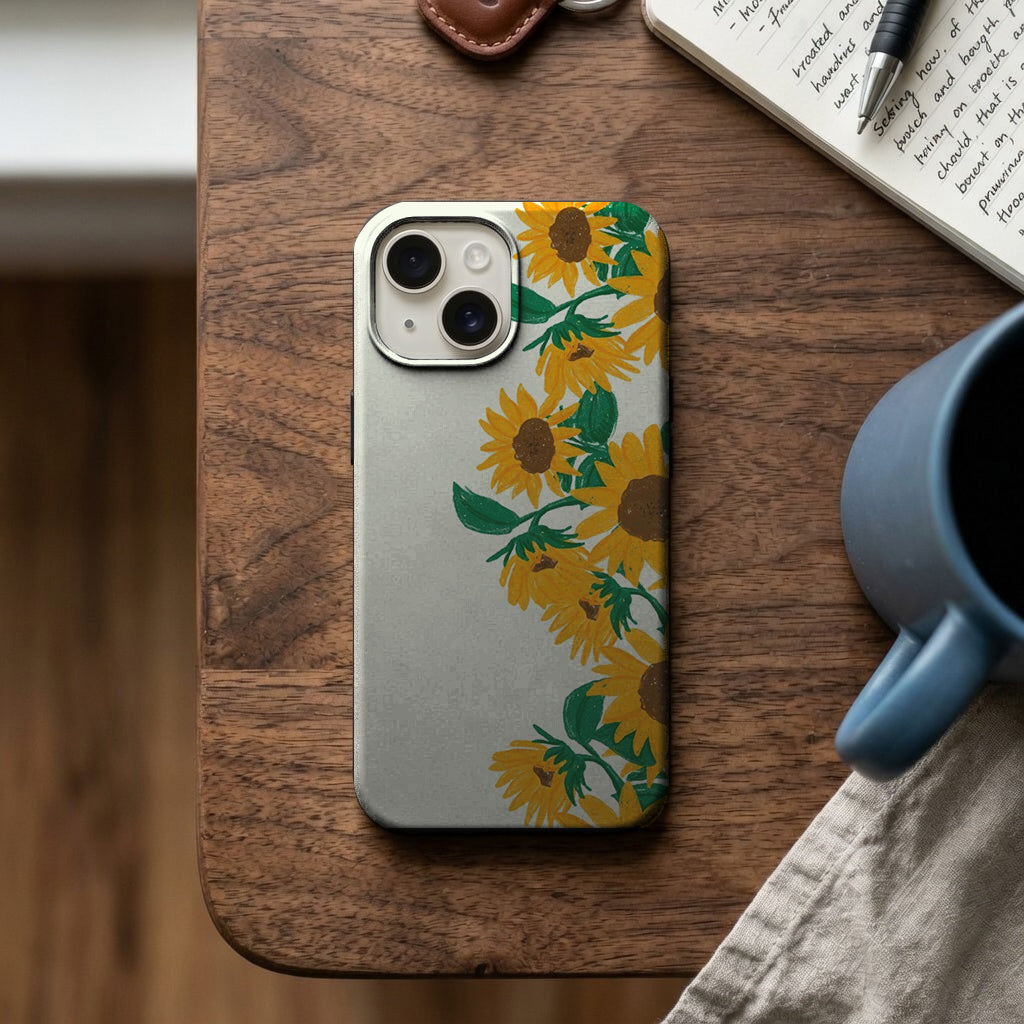 Ayçiçeği Dalı Deseni Telefon Kılıfı K466
