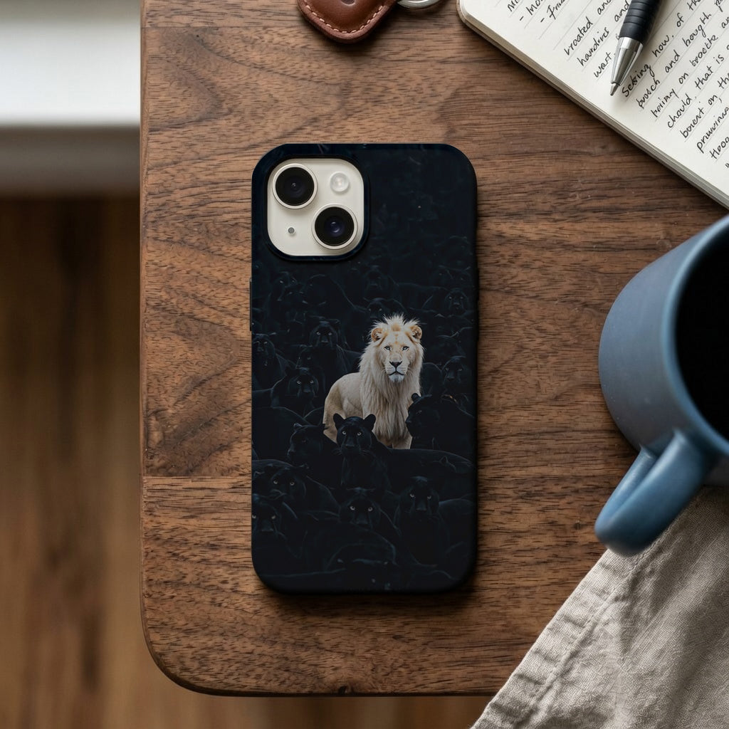 Beyaz Aslan ve Kara Panter Telefon Kılıfı K641