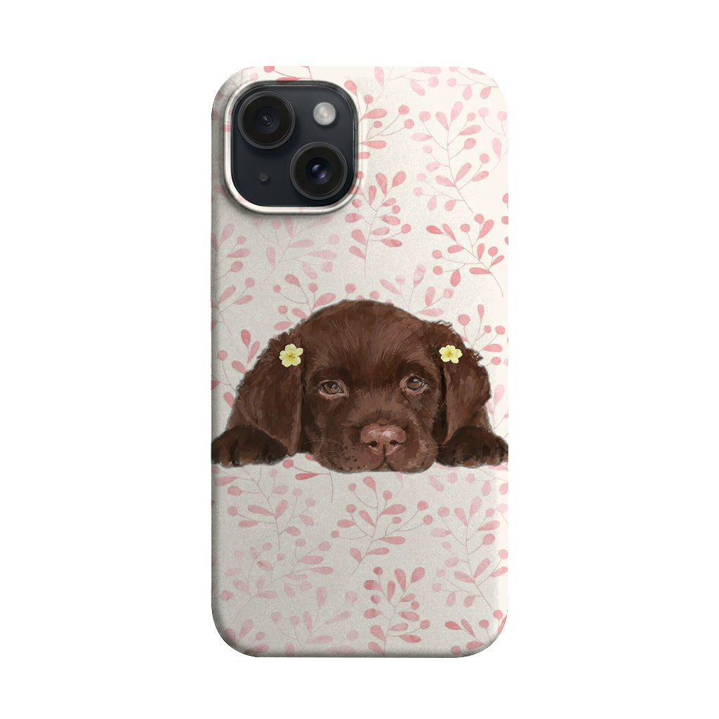 Çiçekli Yavru Köpek Telefon Kılıfı K389