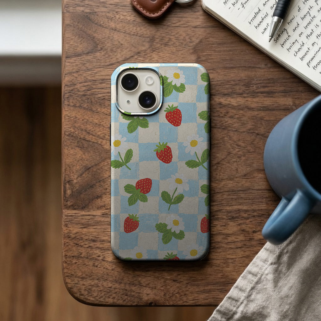 Çilek Papatya Deseni Telefon Kılıfı K391