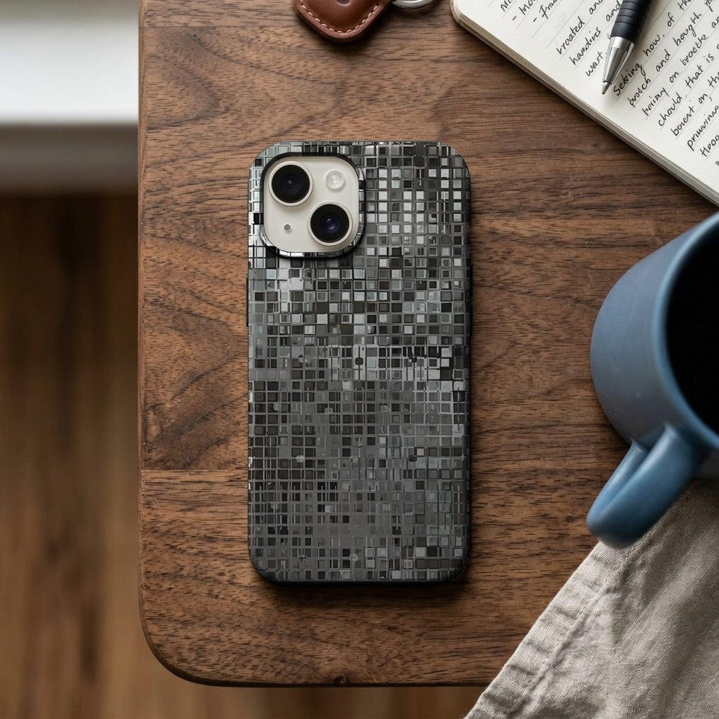 Gümüş Mozaik Deseni Telefon Kılıfı K571