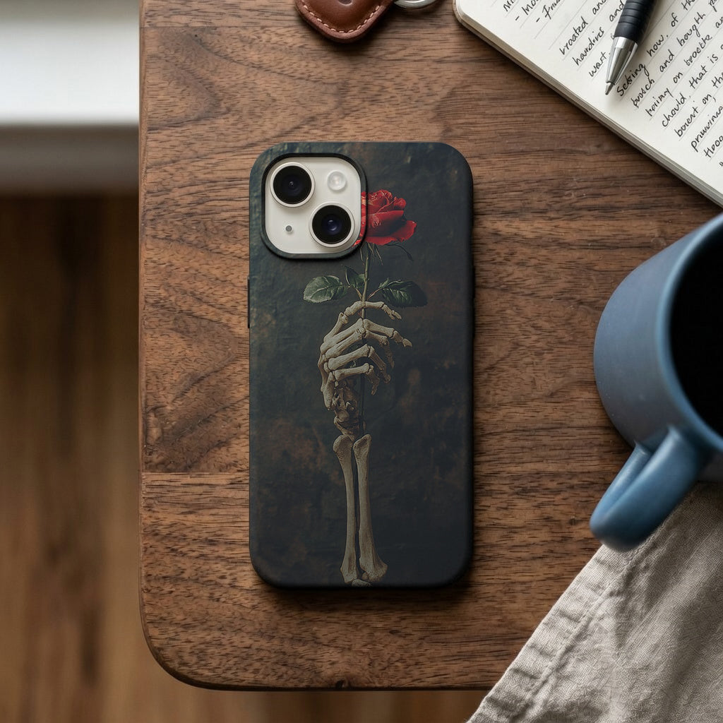 İskelet Elinde Kırmızı Gül Telefon Kılıfı K637