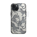 Beyaz Zeminli Siyah Leopar Deseni Telefon Kılıfı K091
