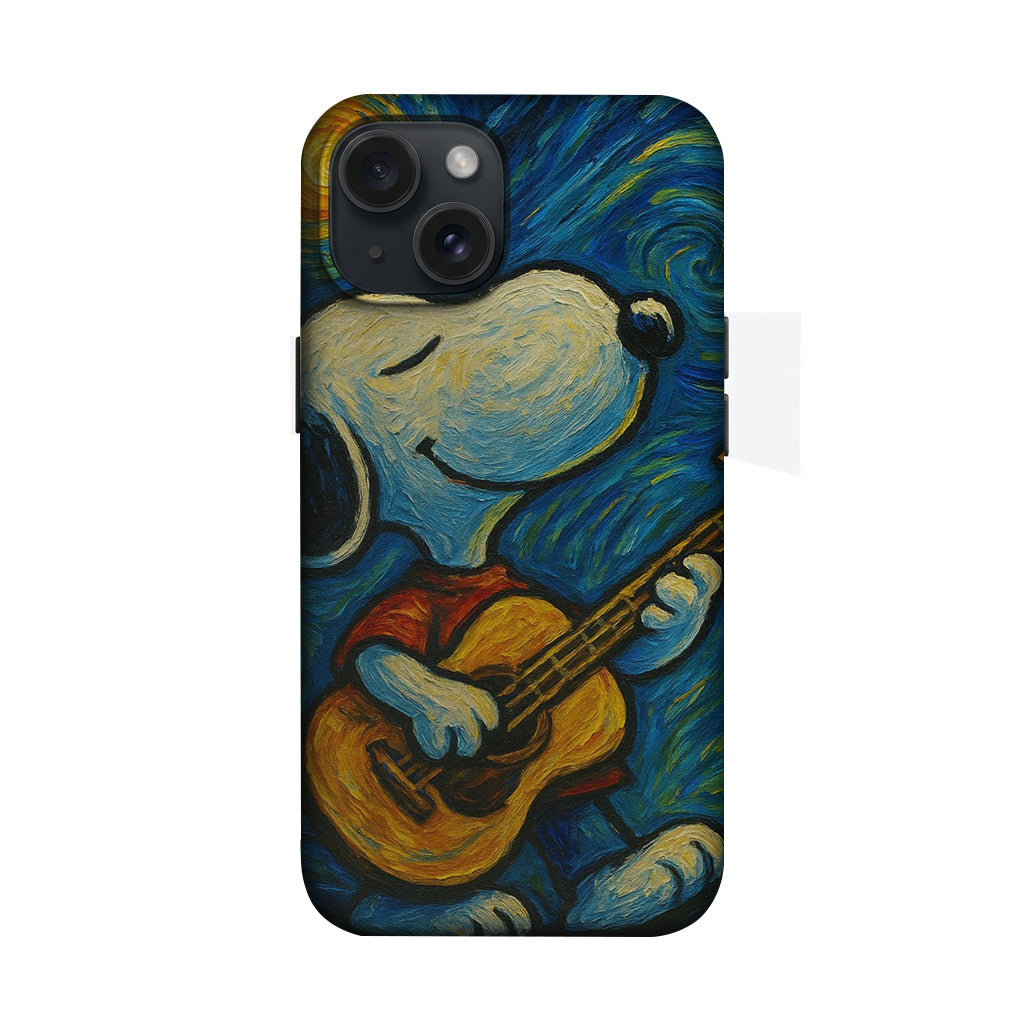 Mavi Arka Plan Snoopy Gitar Telefon Kılıfı K169