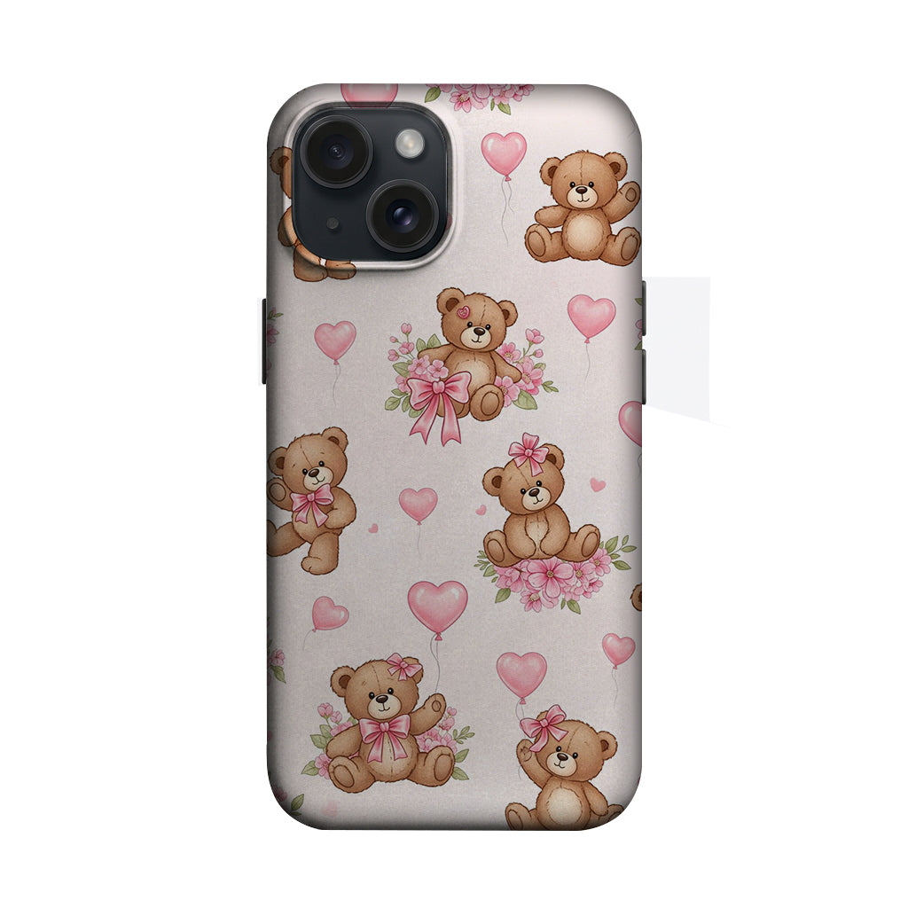 Pembe Balonlu Ayıcık Desenli Telefon Kılıfı K242