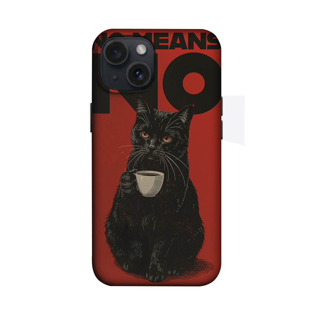 Kahve İçen Siyah Kedi Telefon Kılıfı K695