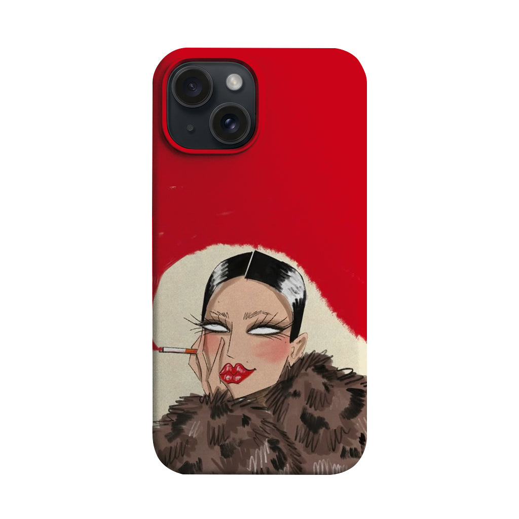 Kırmızı Moda İllüstrasyonu Telefon Kılıfı K392