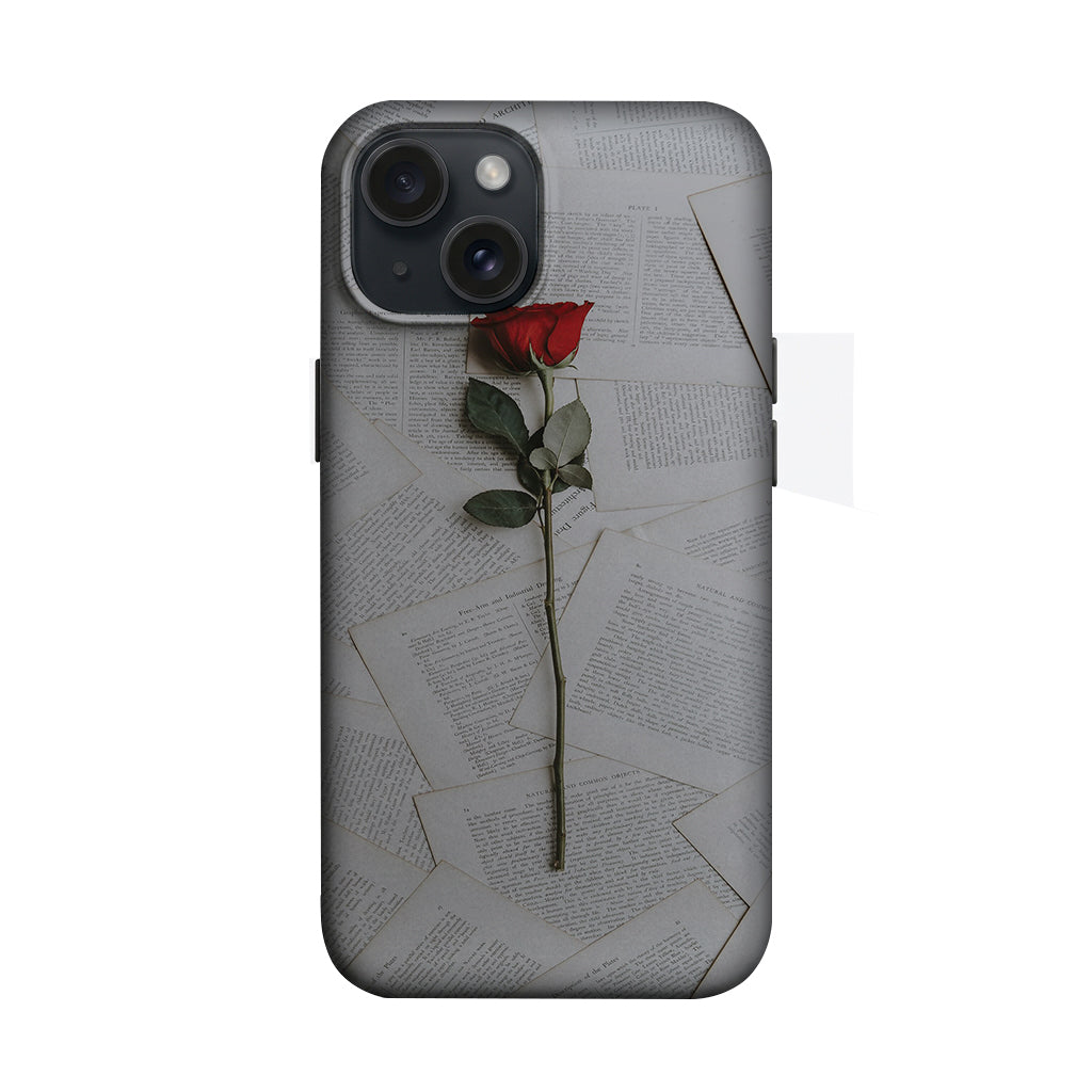 Kitap Sayfaları Üzerinde Kırmızı Gül Telefon Kılıfı K699