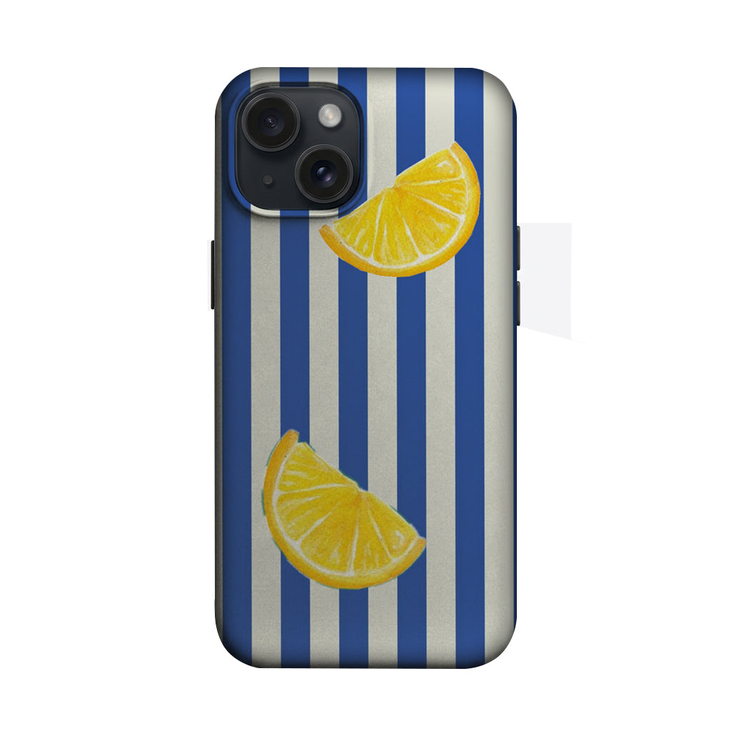 Lacivert Çizgili Limon Dilimleri Telefon Kılıfı K488