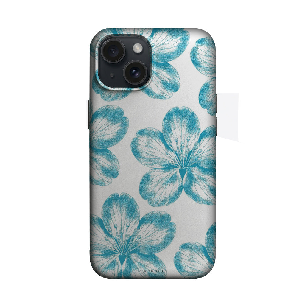 Mavi Çiçek Deseni Telefon Kılıfı K572