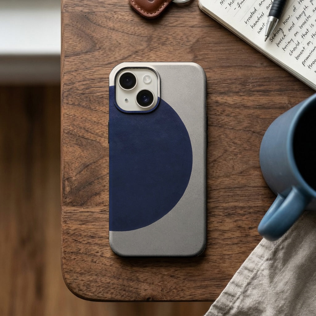 Mavi Daire Minimal Desenli Telefon Kılıfı K684