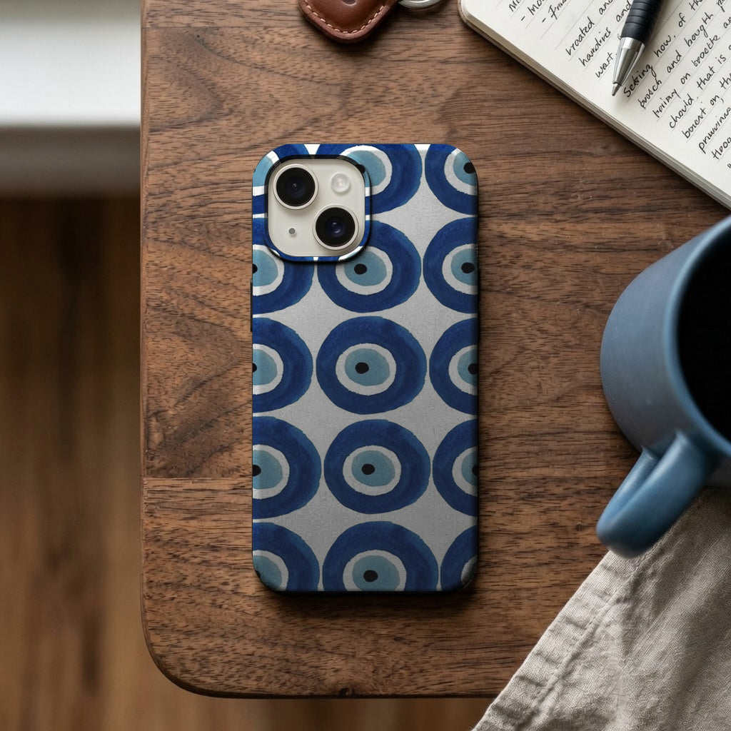 Mavi Nazar Boncuğu Deseni Telefon Kılıfı K485