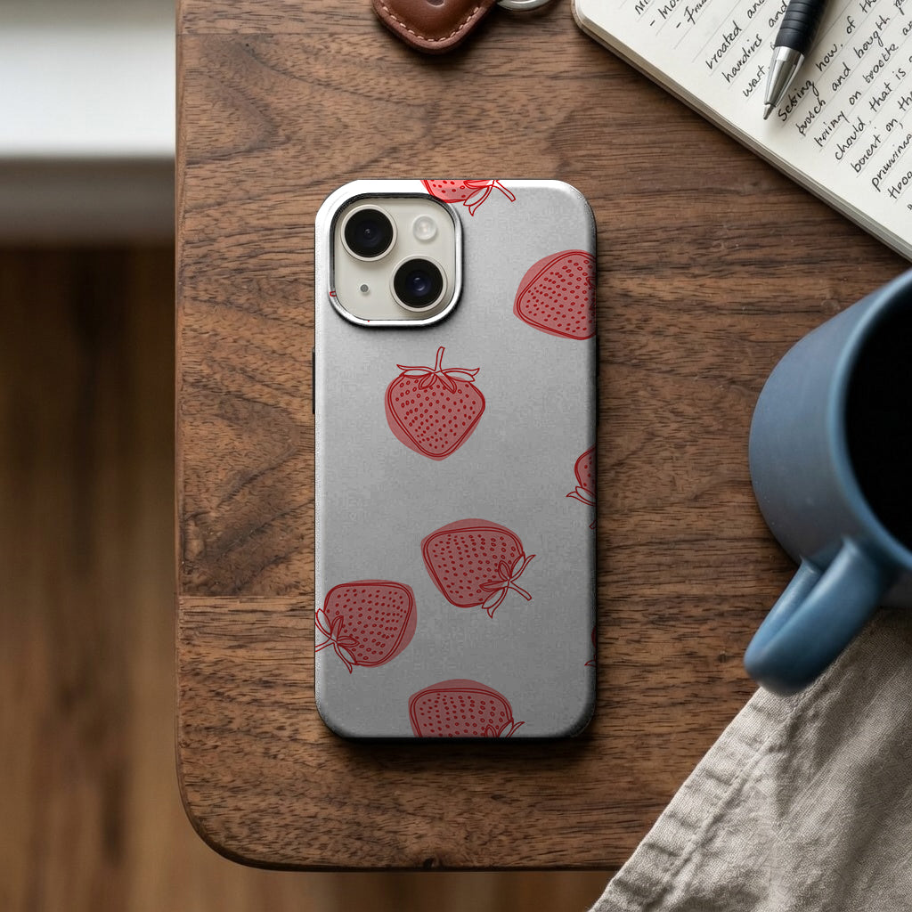 Minik Çilek Deseni Telefon Kılıfı K536