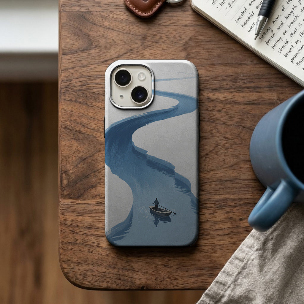 Minimal Nehirde Kayık Telefon Kılıfı K597