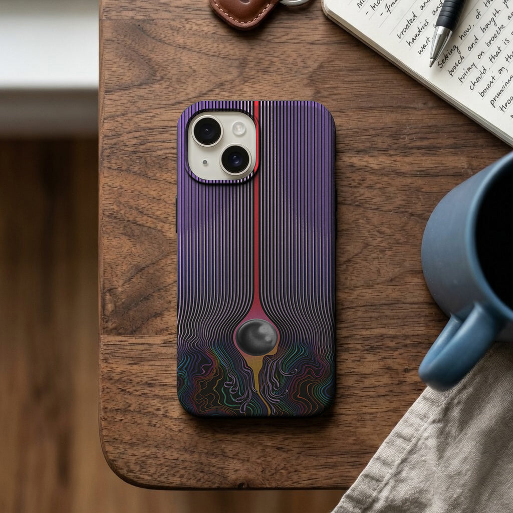Mor Çizgili Küre Desenli Telefon Kılıfı K633