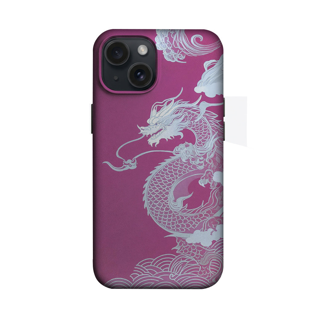 Pembe Beyaz Ejderha Desenli Telefon Kılıfı K638