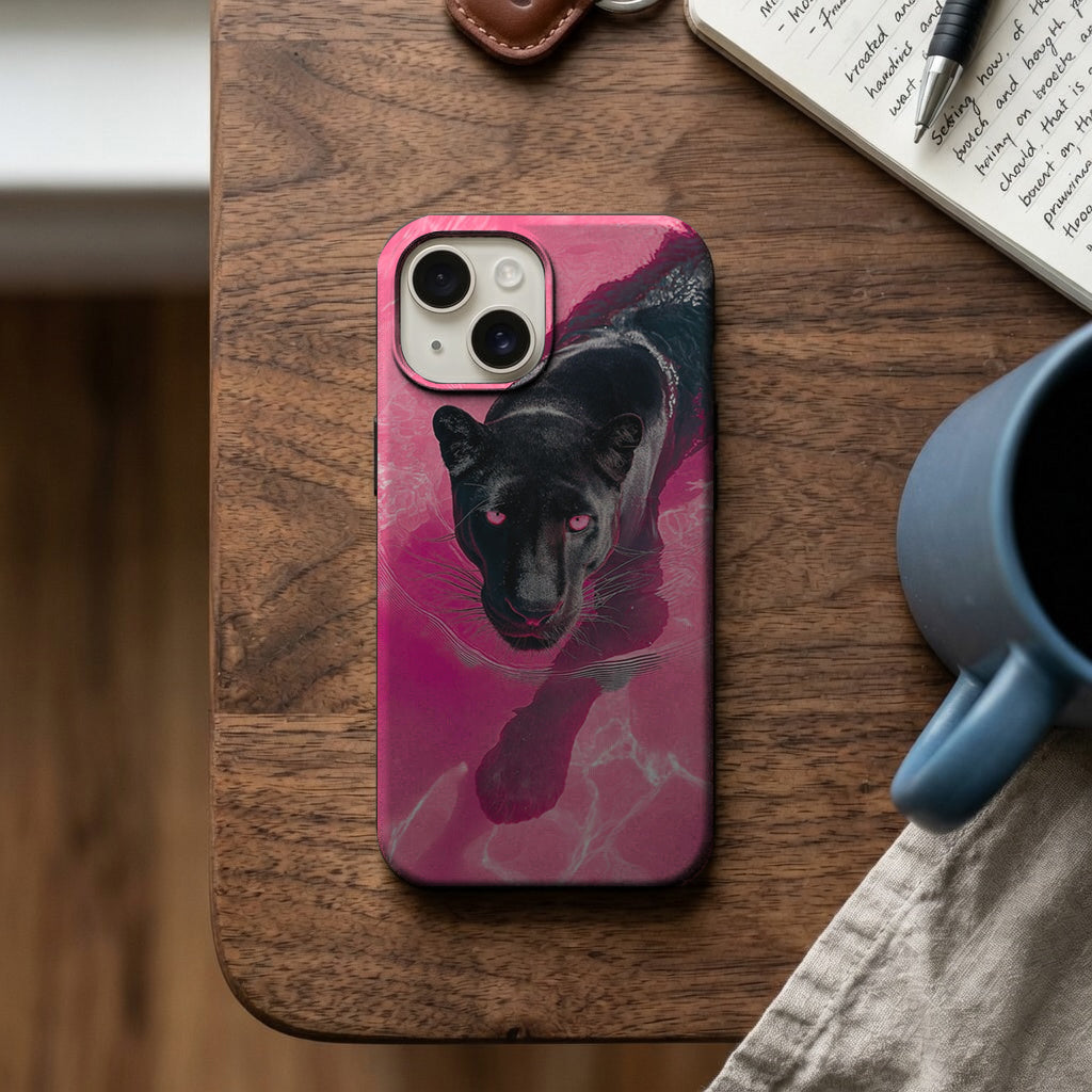Pembe Siyah Panter Telefon Kılıfı K670