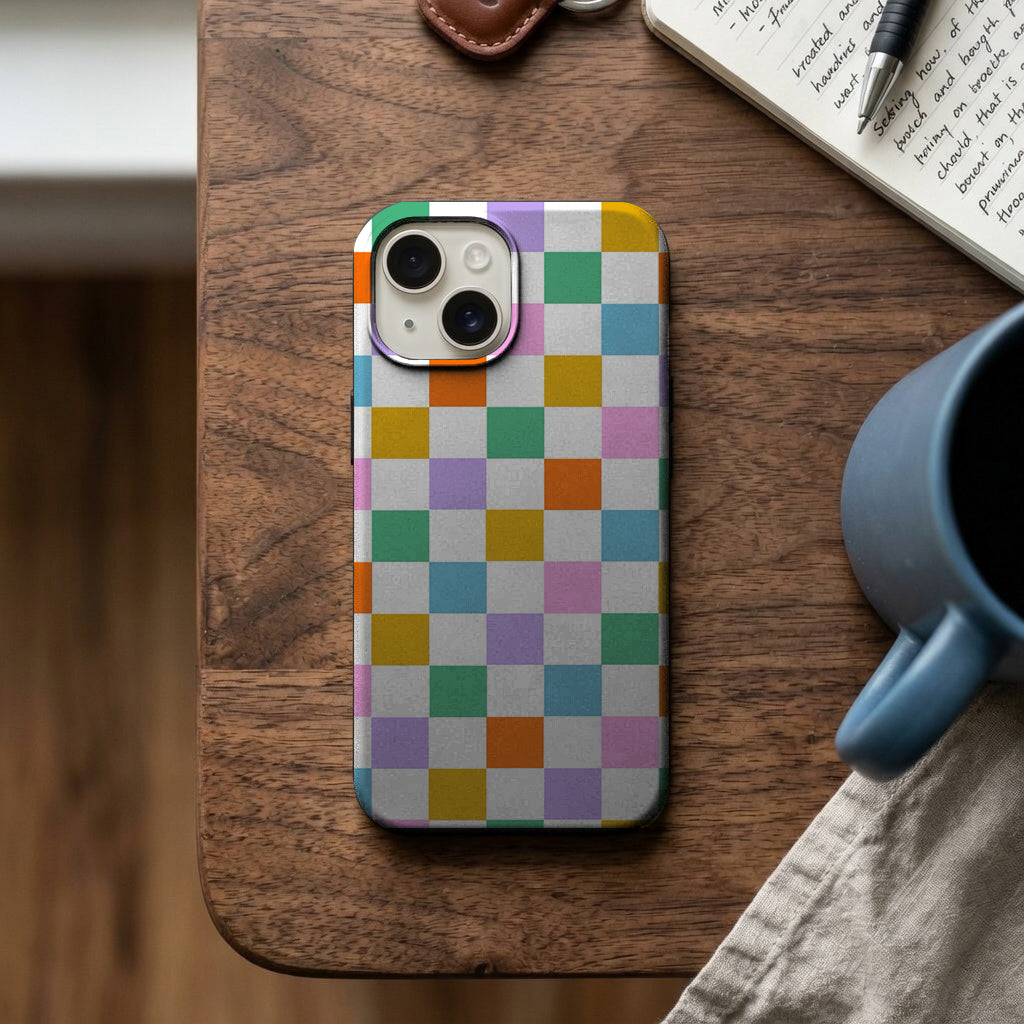 Renkli Kare Deseni Telefon Kılıfı K510