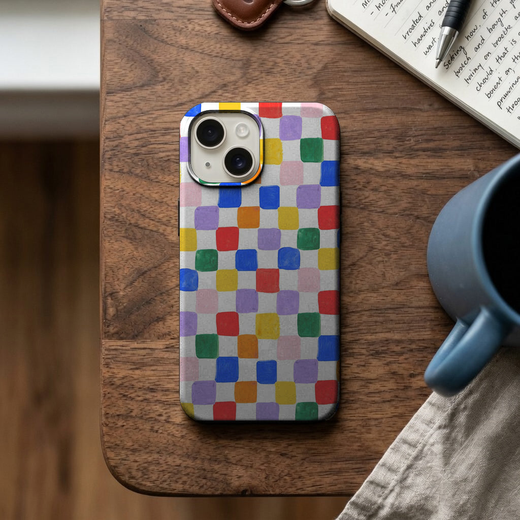 Renkli Kare Deseni Telefon Kılıfı K534