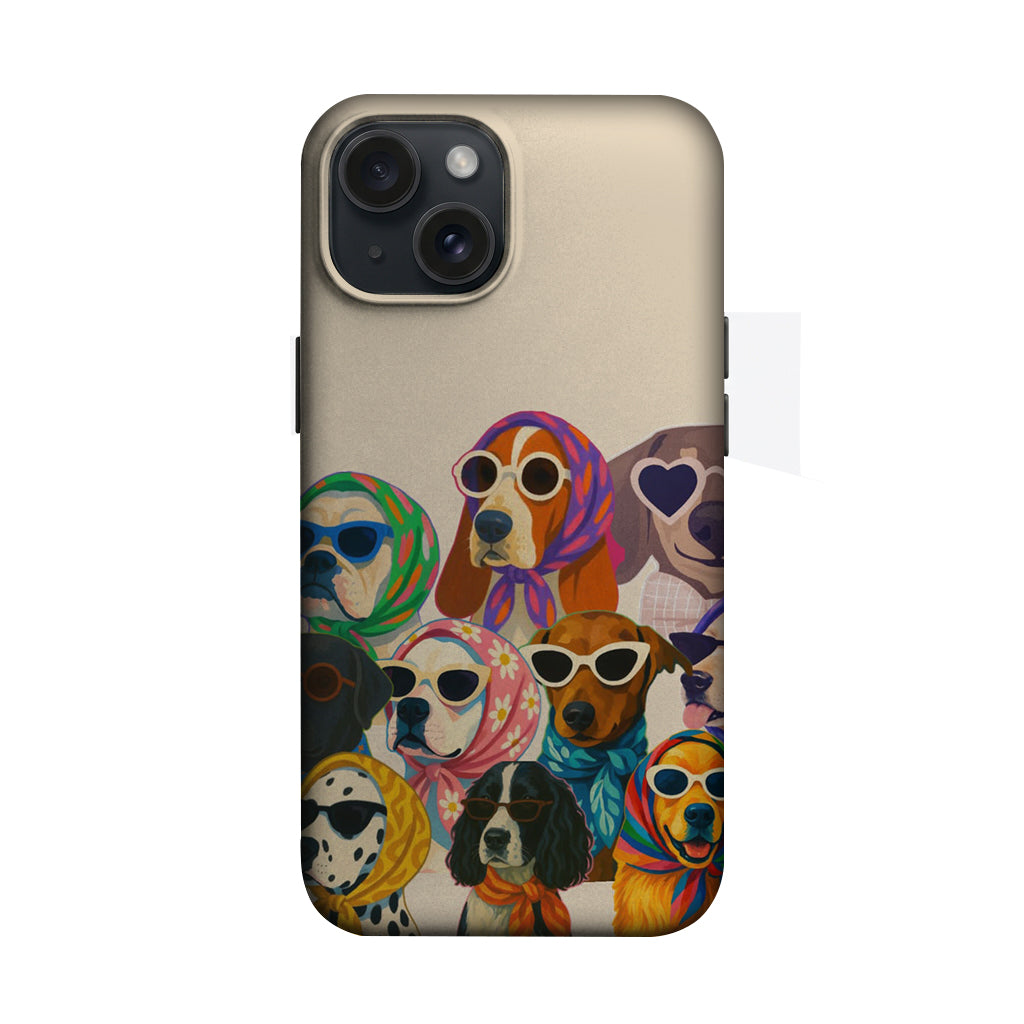 Renkli Köpek Portreleri Kolajı Telefon Kılıfı K604