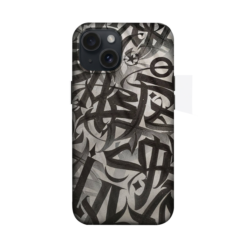 Siyah Beyaz Kaligrafi Desenli Telefon Kılıfı K622