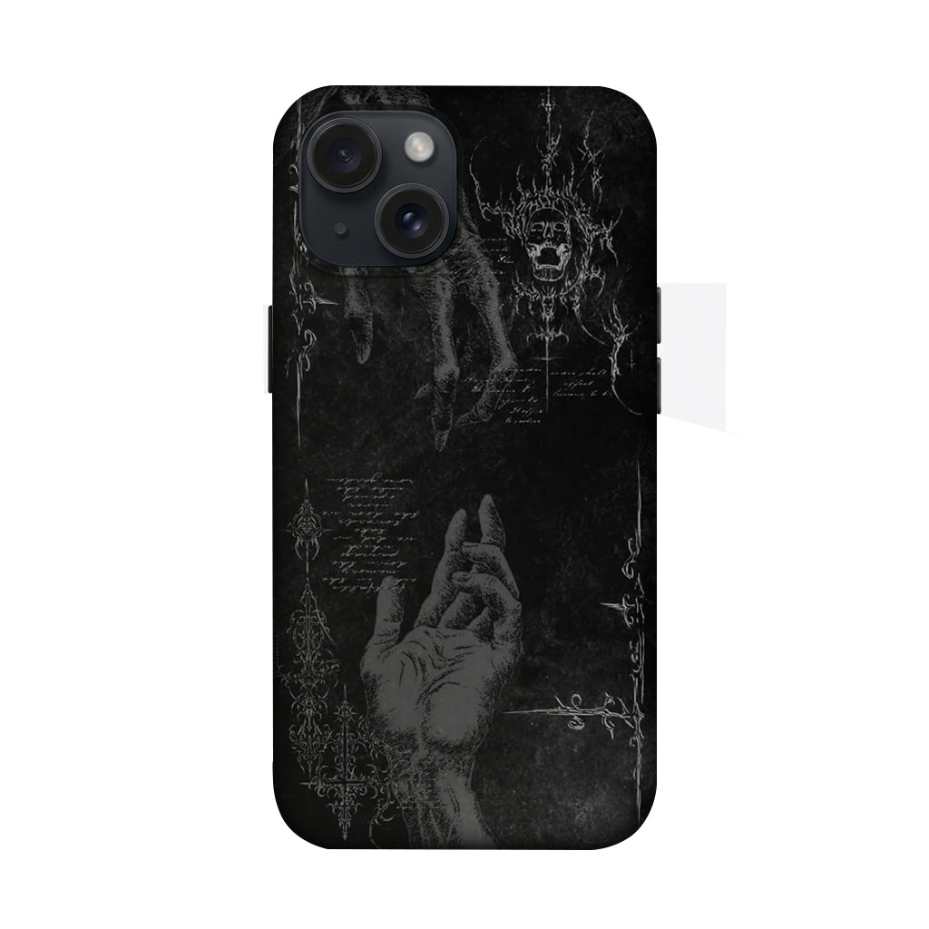 Siyah Gotik Melek Desenli Telefon Kılıfı K631