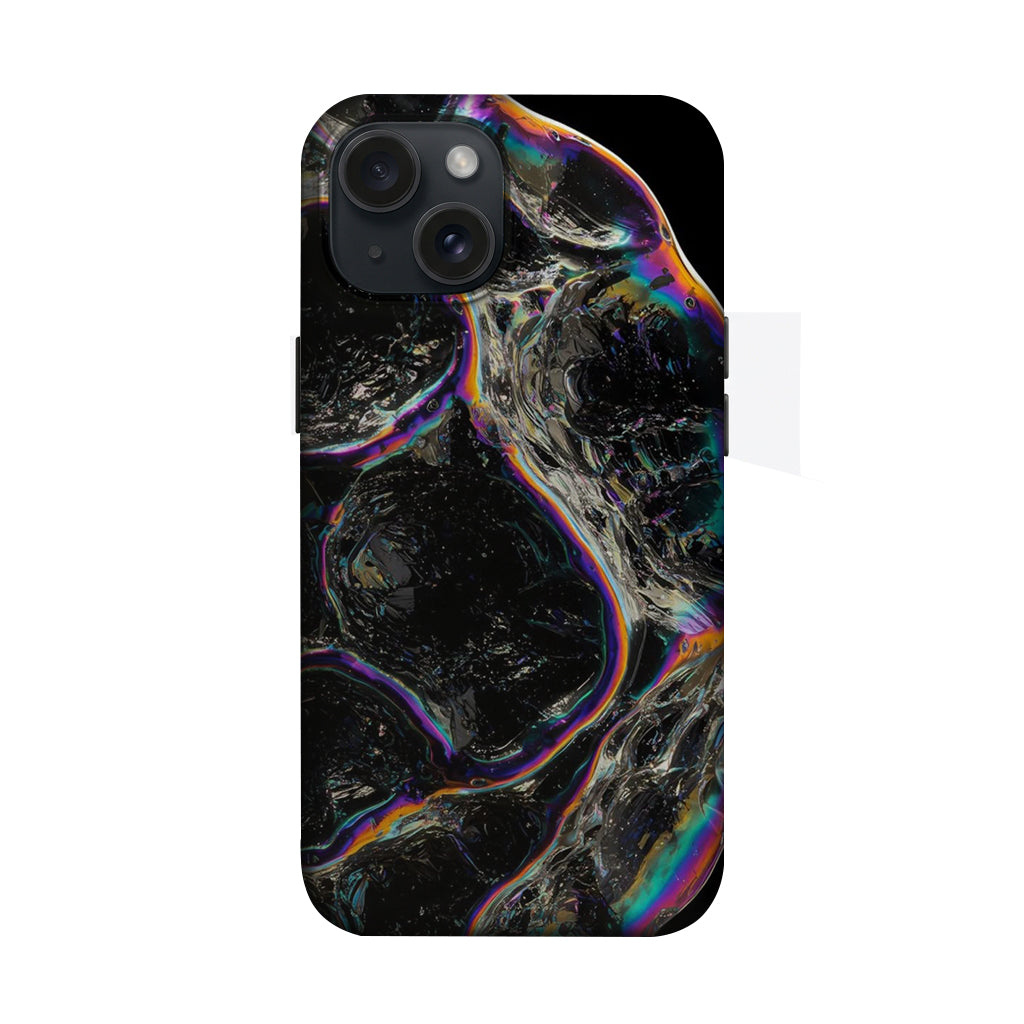 Siyah Holografik Mermer Desenli Telefon Kılıfı K668