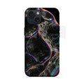 Siyah Holografik Mermer Desenli Telefon Kılıfı K668