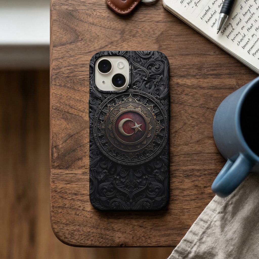Türk Bayraklı Osmanlı Arma Desenli Telefon Kılıfı K621