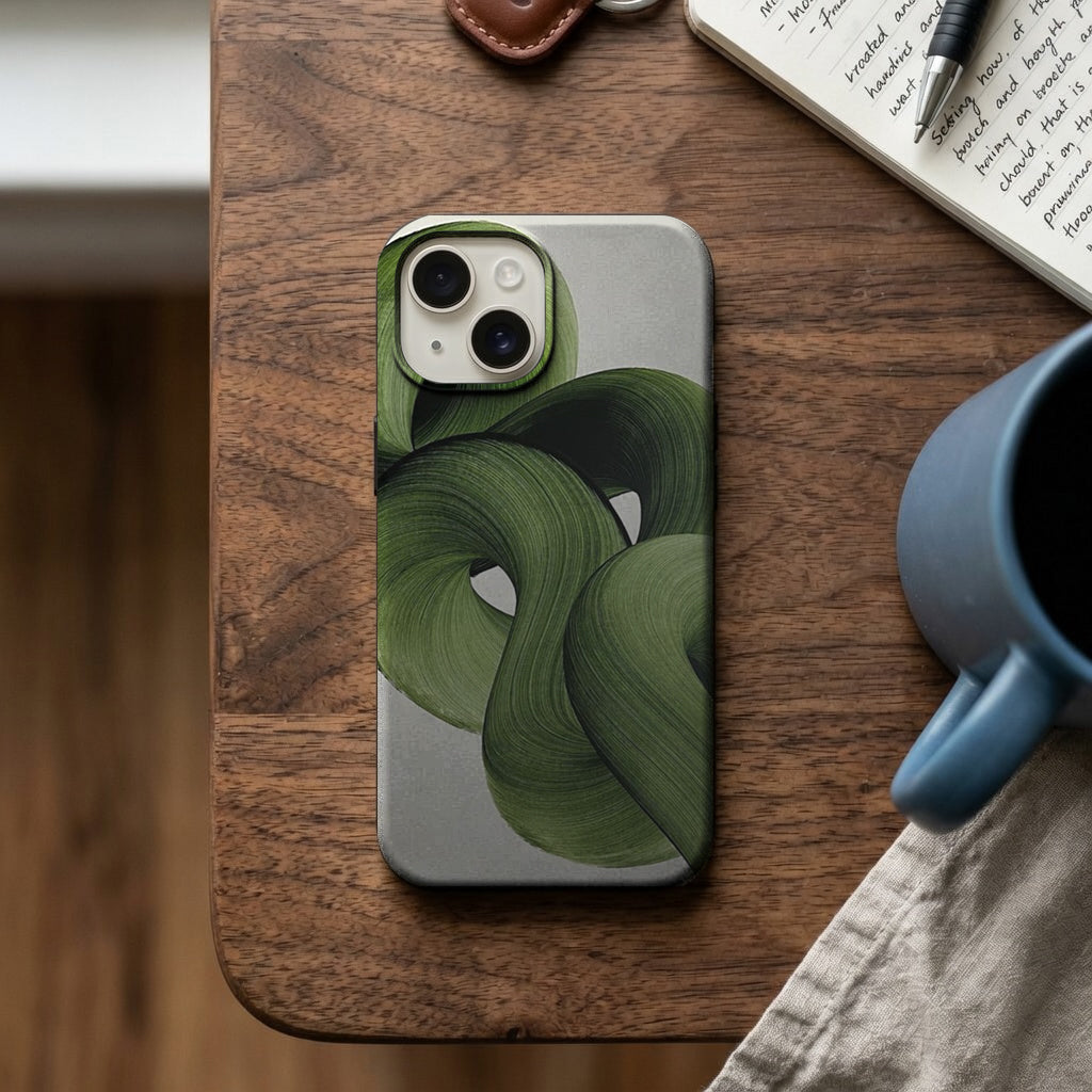Yeşil Fırça Darbesi Desenli Telefon Kılıfı K681