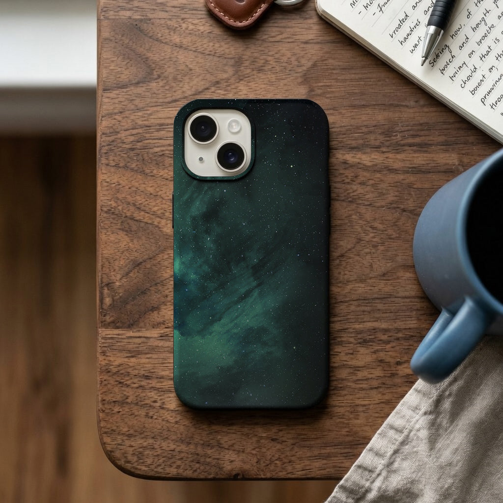 Yeşil Galaksi Desenli Telefon Kılıfı K654