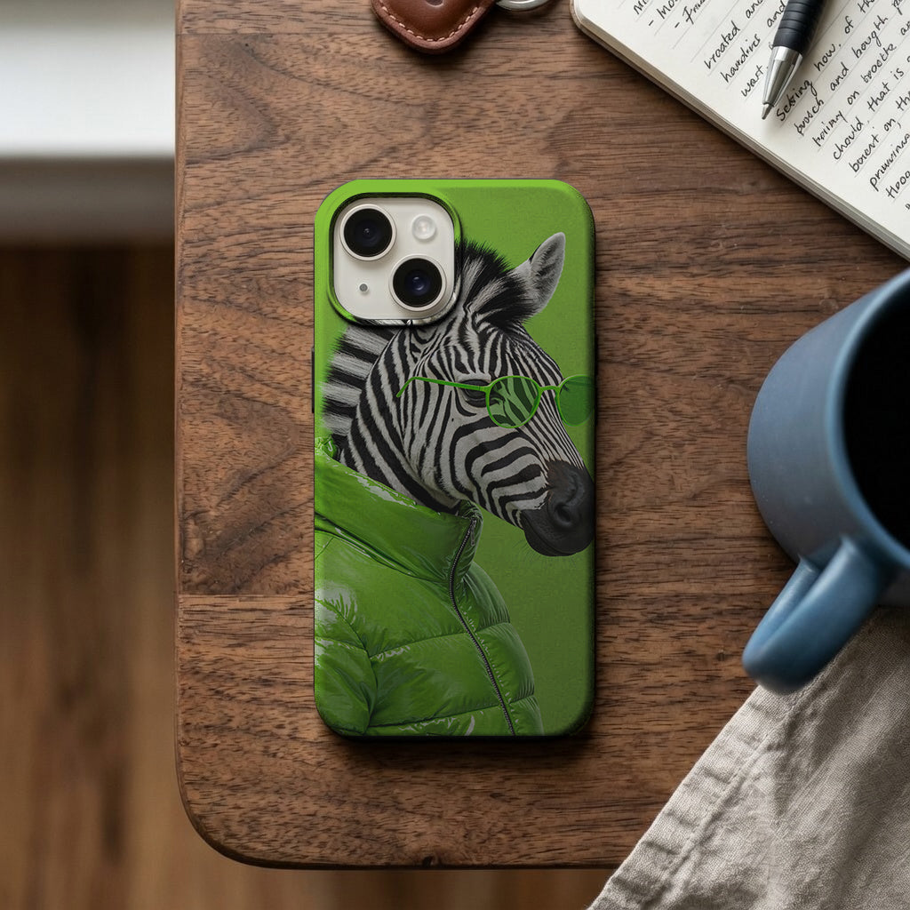 Yeşil Montlu Zebra Telefon Kılıfı K563