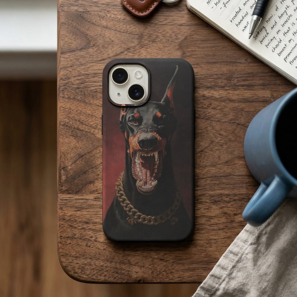 Zincirli Doberman Portre Telefon Kılıfı K672
