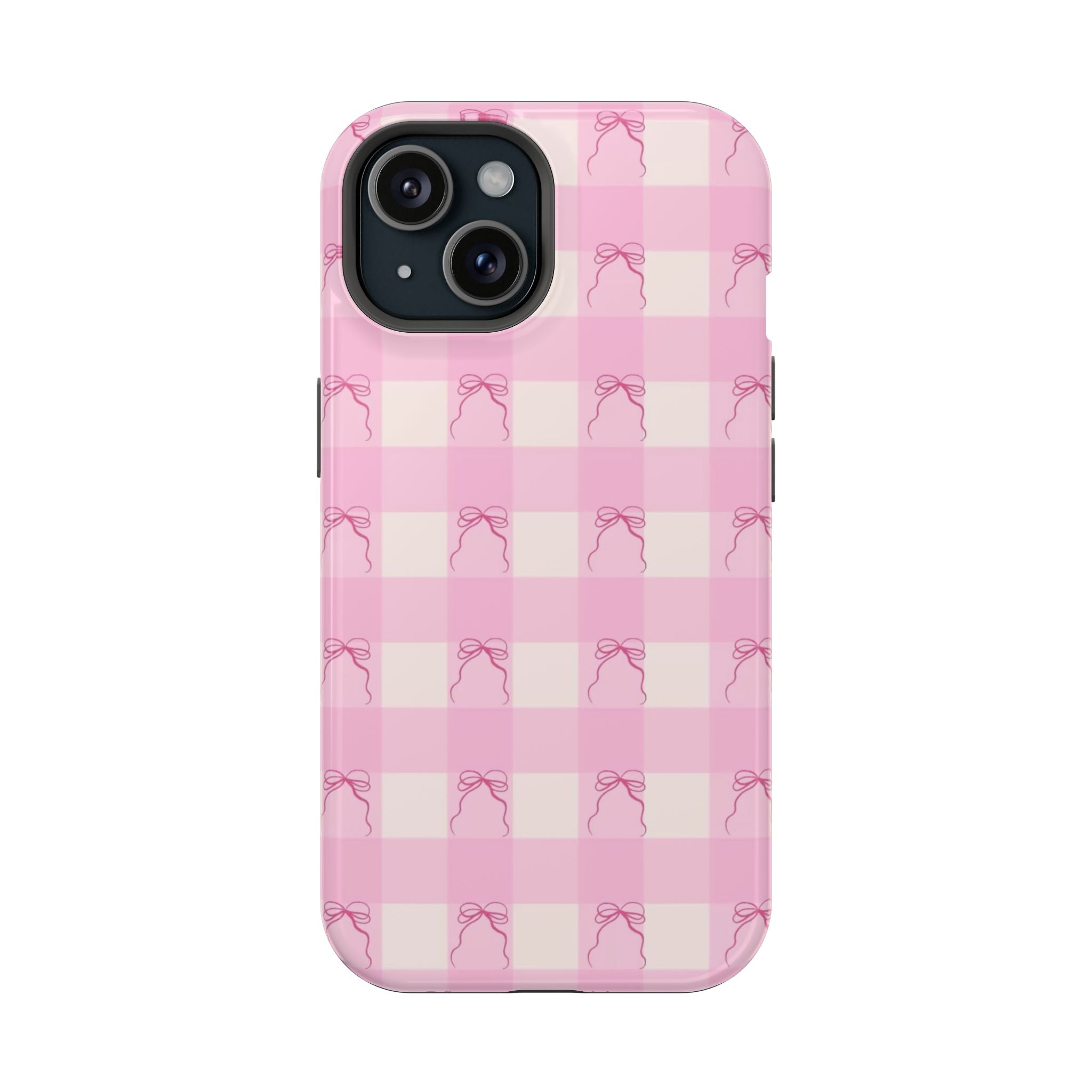 Pembe Kareli Fiyonk Desenli Telefon Kılıfı K084