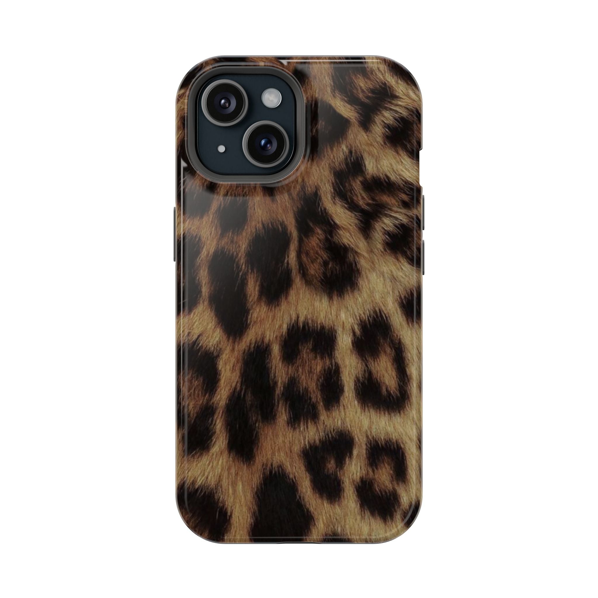 Leopar Desenli Kahverengi Telefon Kılıfı K236