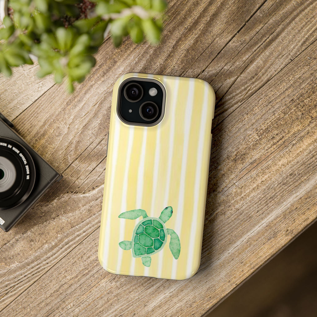 Sarı Beyaz Çizgili Yeşil Kaplumbağa Telefon Kılıfı K036