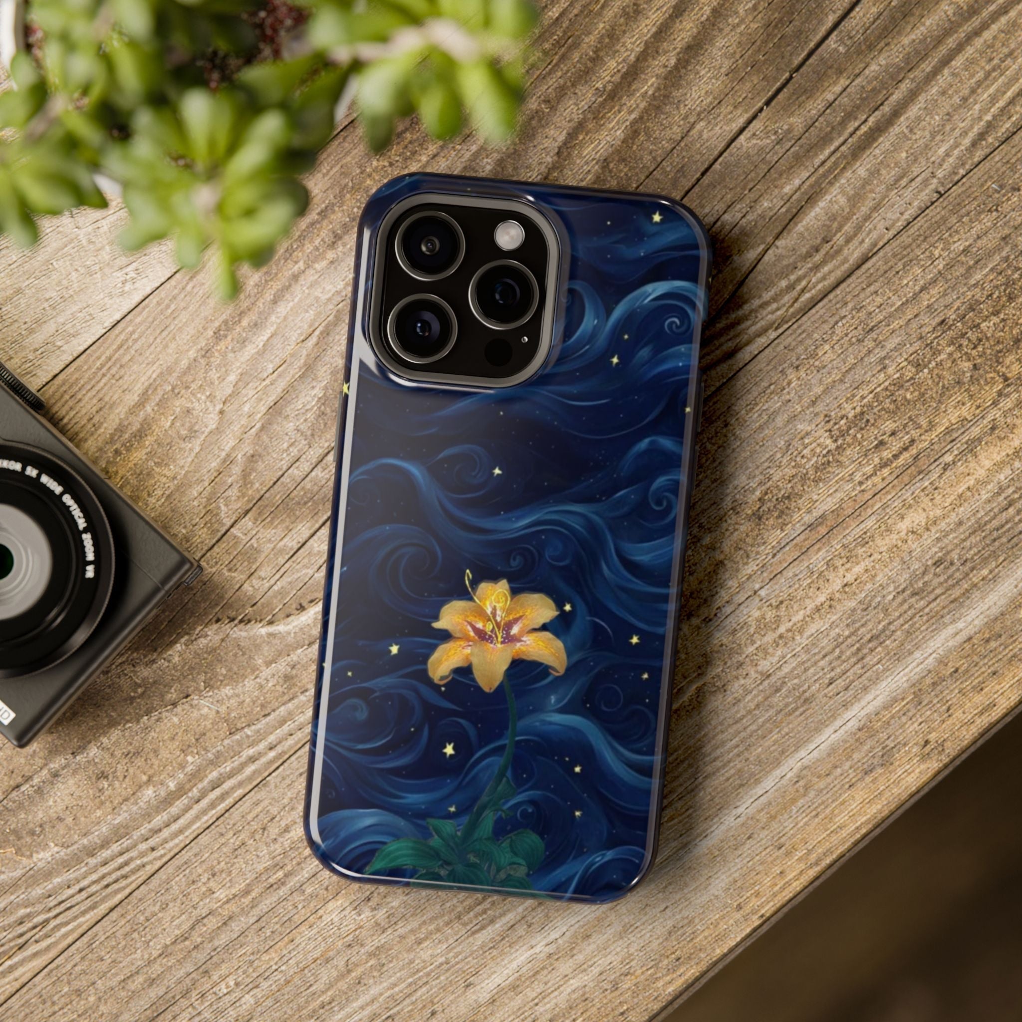 Sarı Çiçekli Gece Gökyüzü Telefon Kılıfı K019